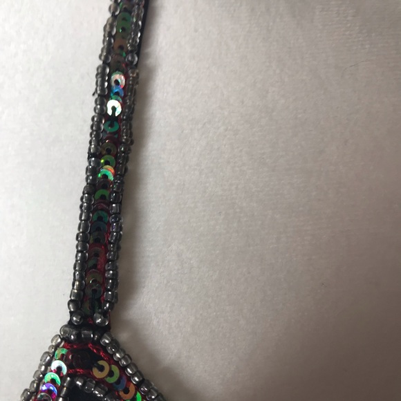 SILK EMBROIDERED W/SEQUINS EVENING DRESS SIZE S - Picture 6 of 8